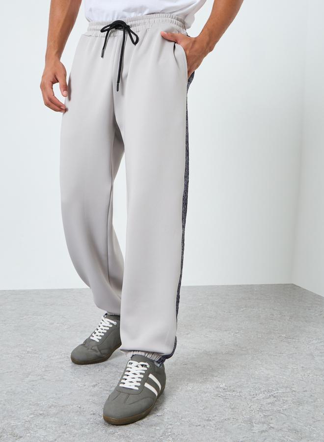 Styli Men Grey Joggers with Printed Side Panel - Image 4